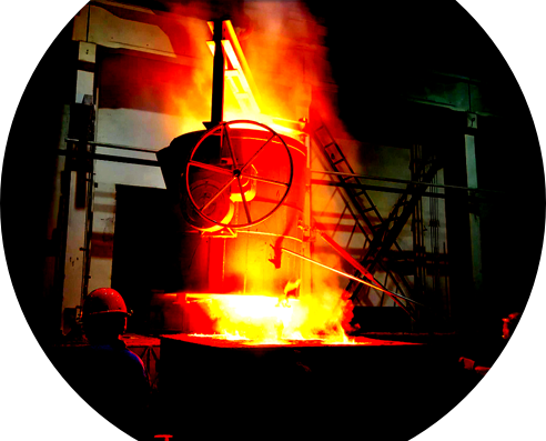 自社工場の鋳造風景